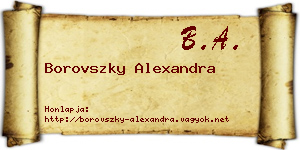 Borovszky Alexandra névjegykártya