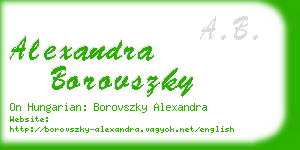 alexandra borovszky business card